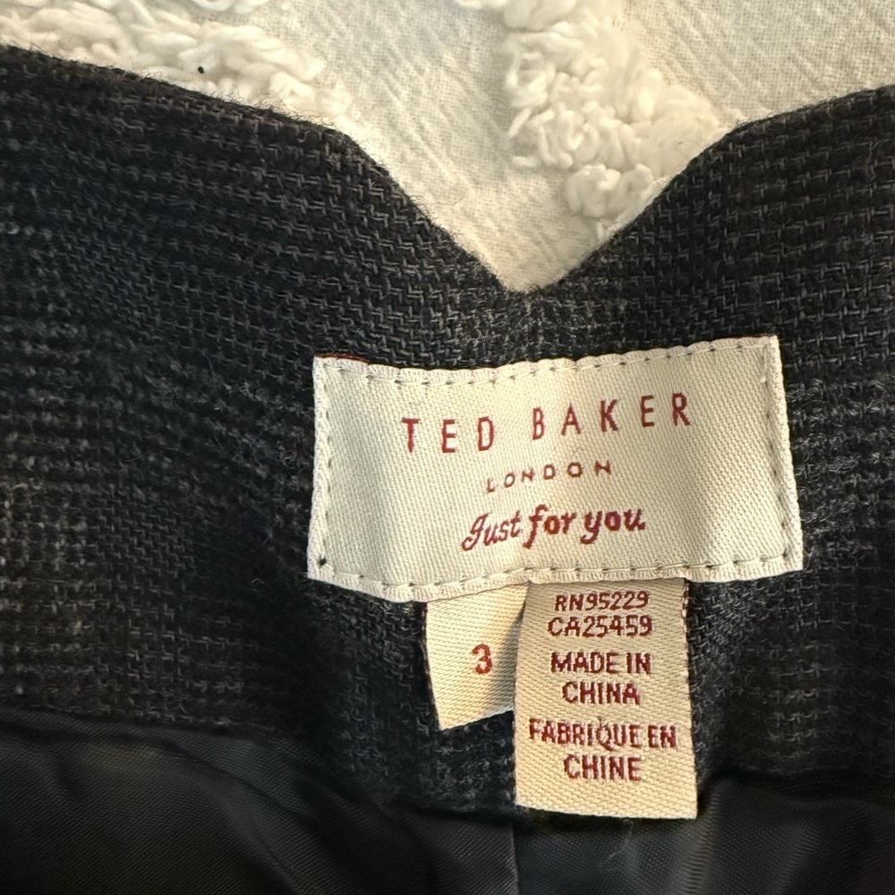 Ted Baker Gray High Waist Plaid Shorts - Picture 3 of 11